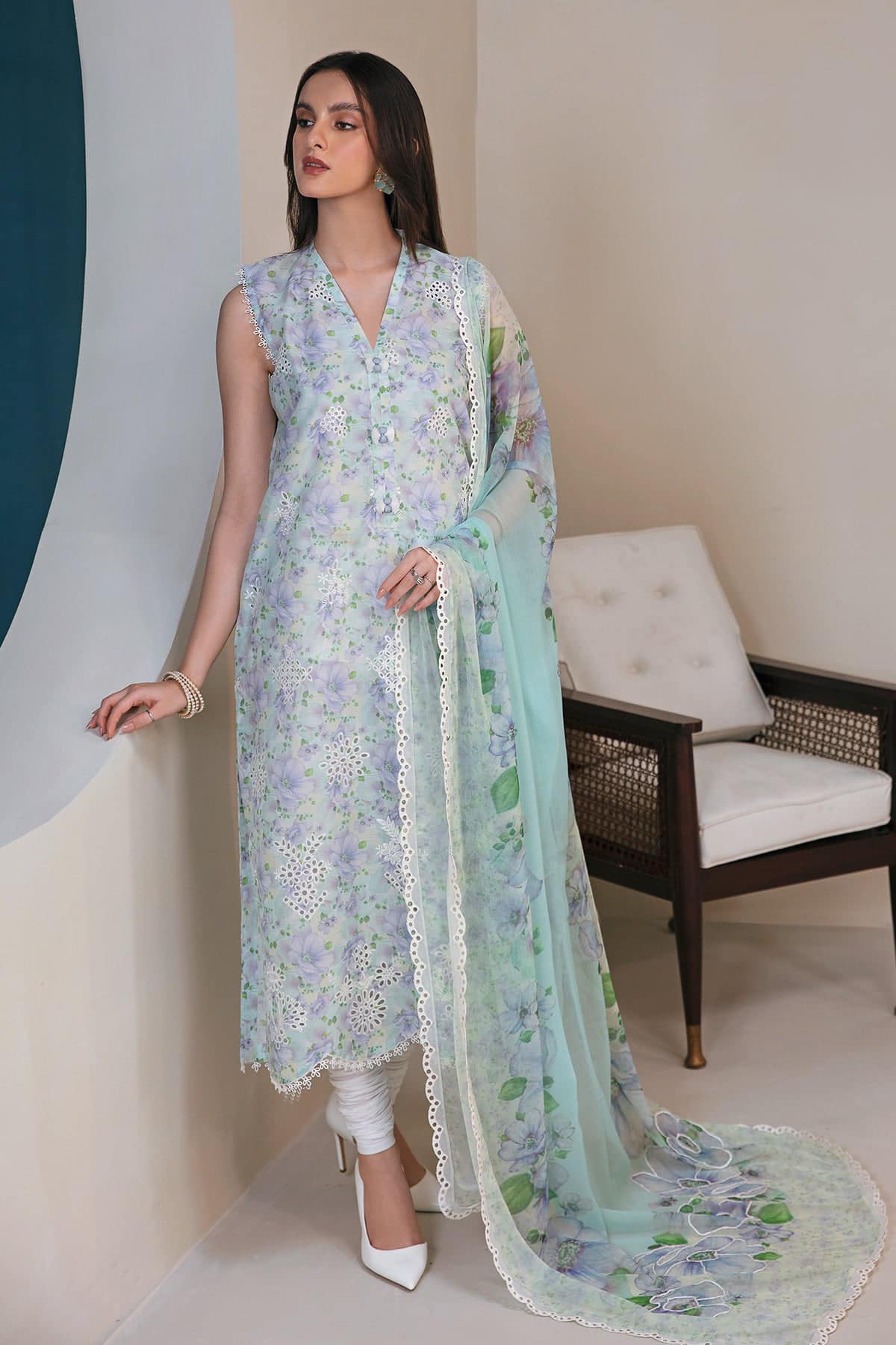 Baroque Ferozi Luxury Lawn Dress