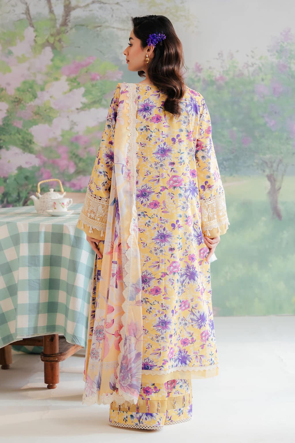 Afrozeh Yellow  Luxury Lawn Dress