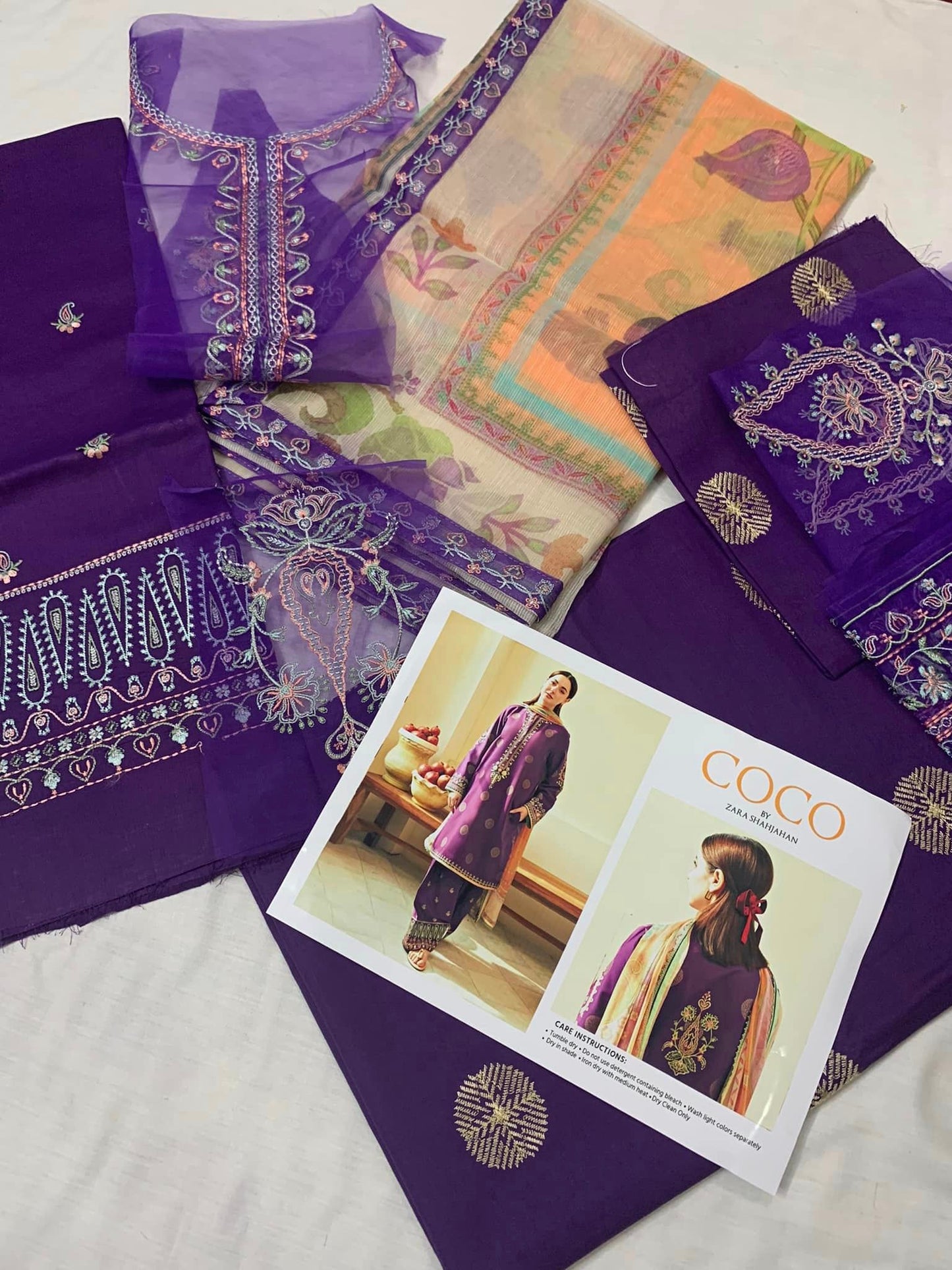 Zara Shahjahan Purple Luxury Lawn Dress