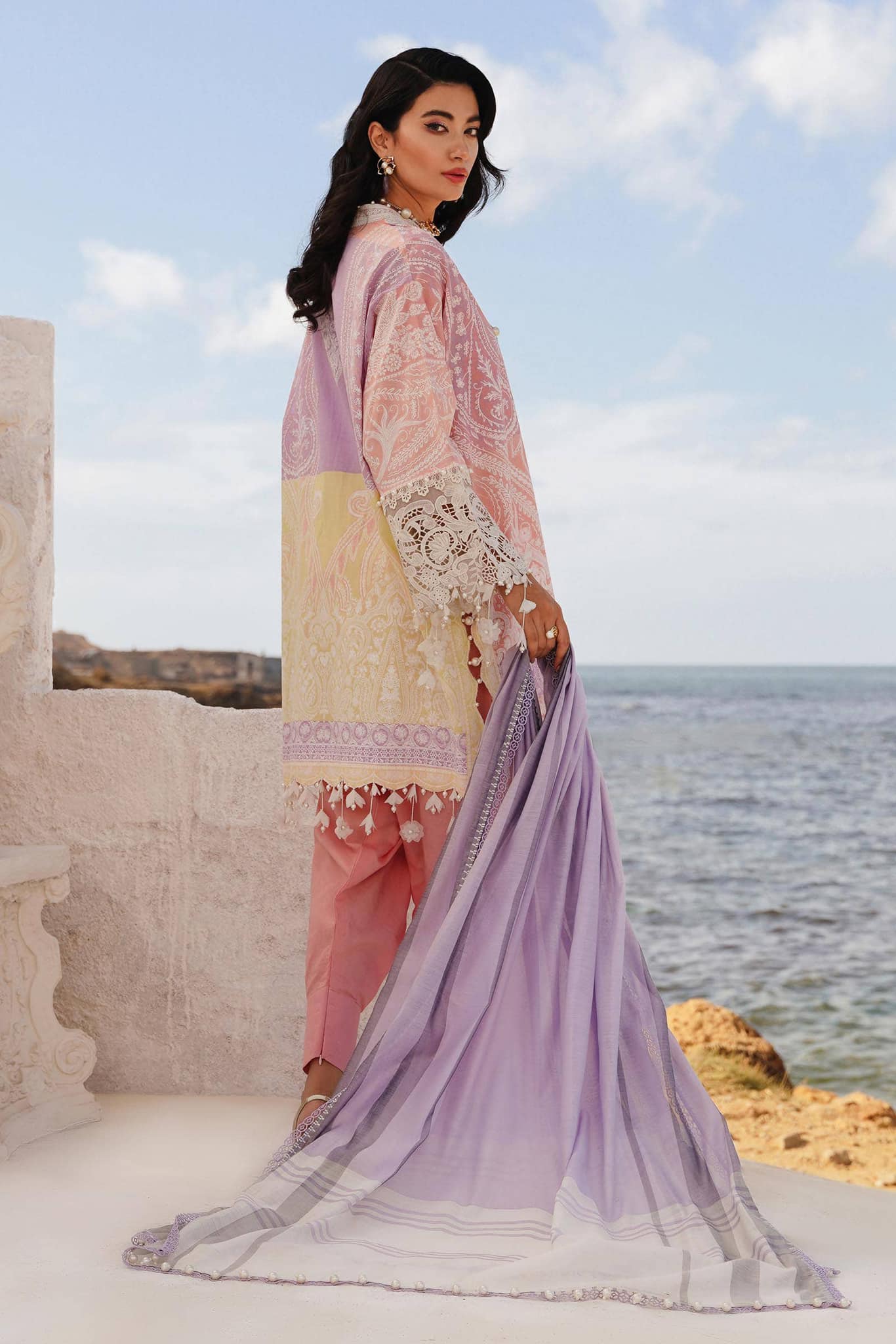 Sana Safinaz Multi Pink Luxury lawn Dress