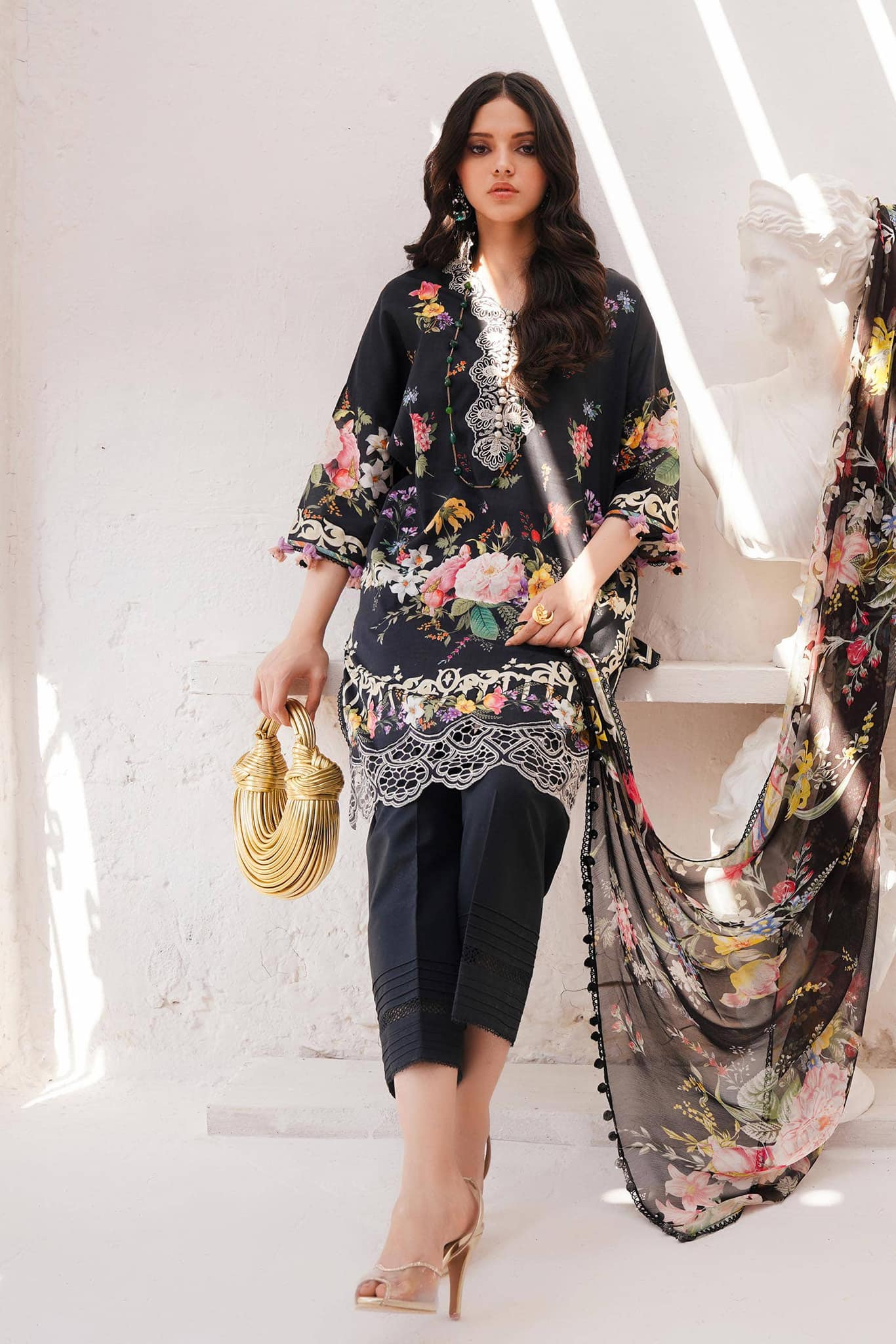 Sana Safinaz Black Luxury Lawn Dress