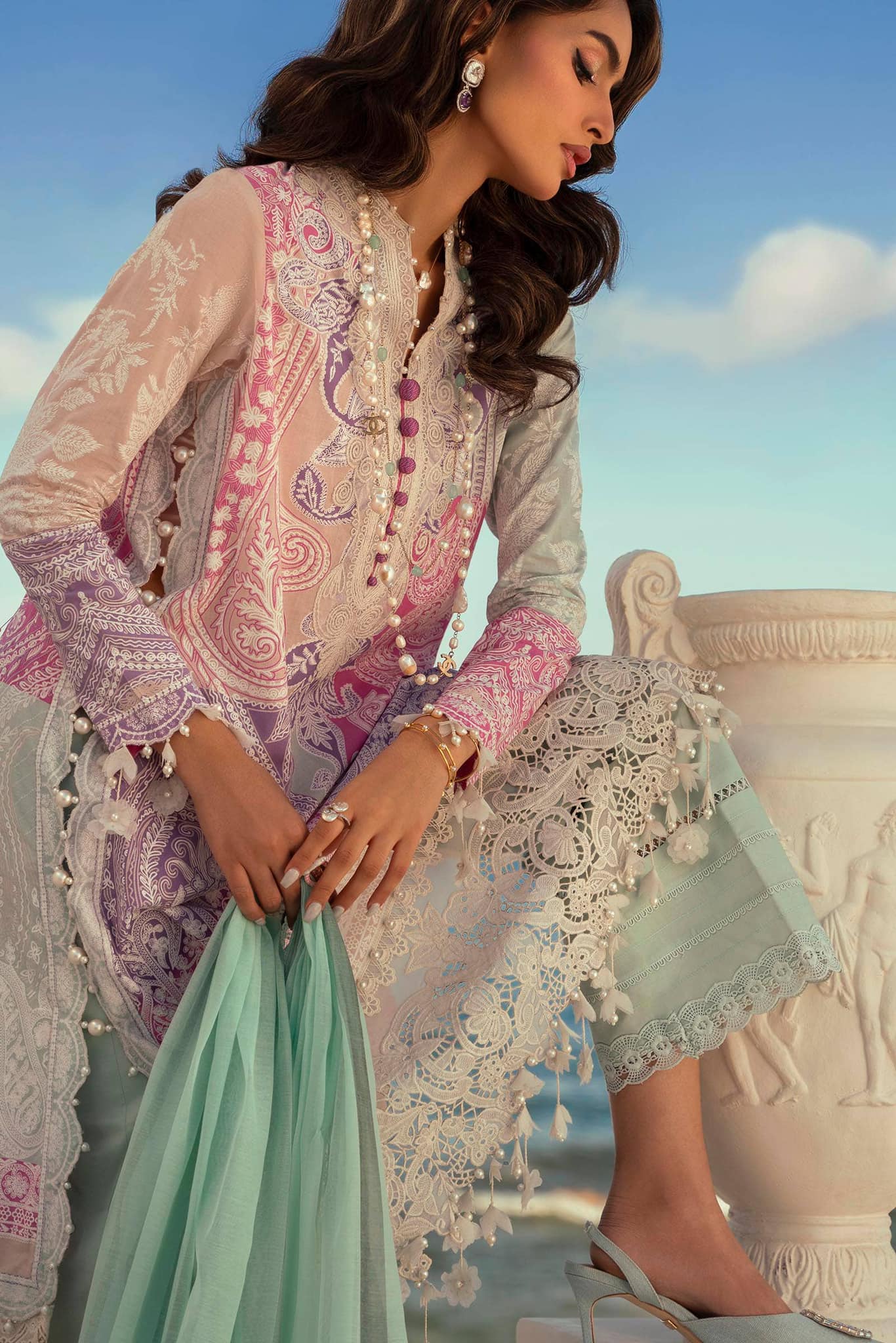 Sana Safinaz Multi Ferozi Luxury Lawn Dress