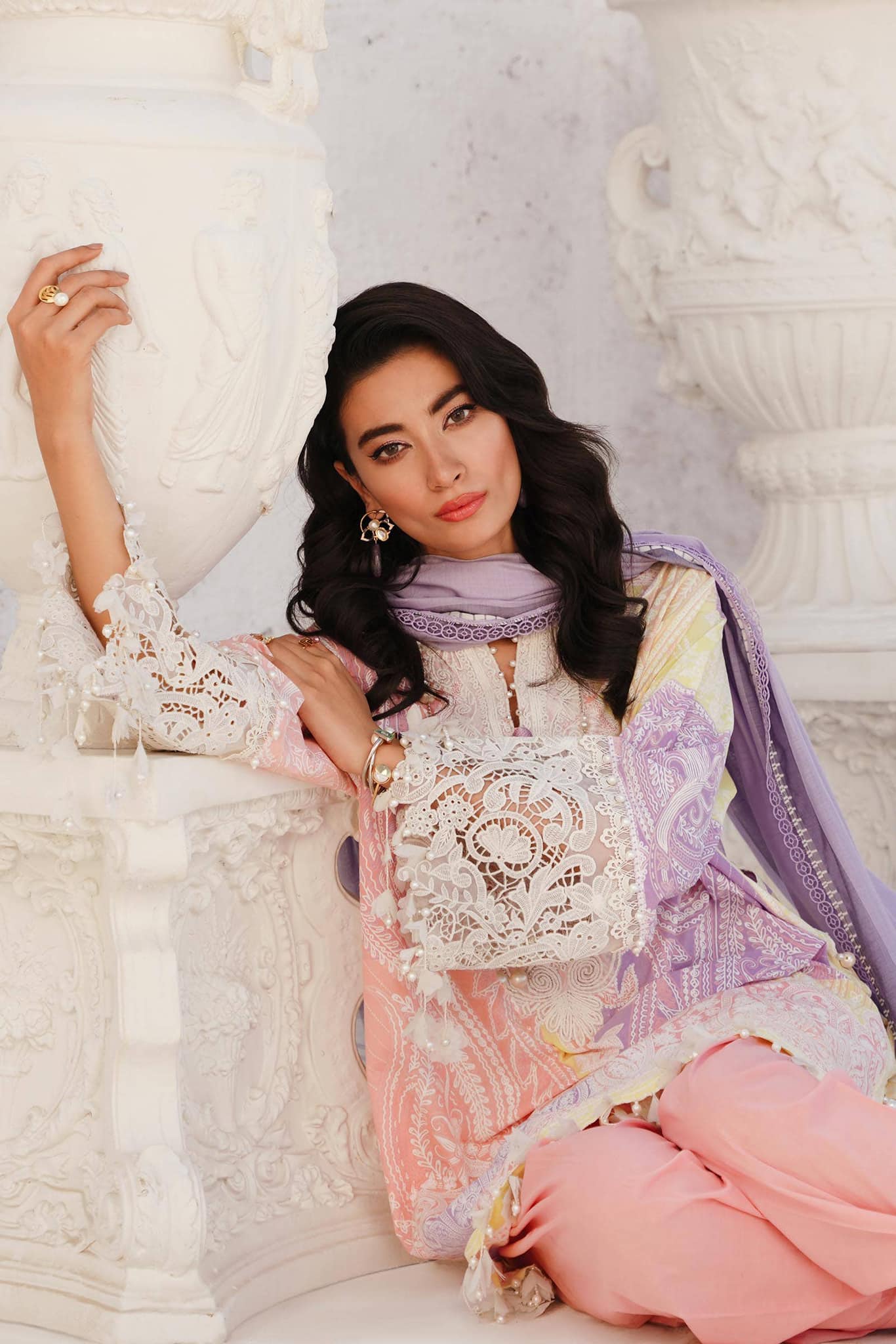 Sana Safinaz Multi Pink Luxury lawn Dress