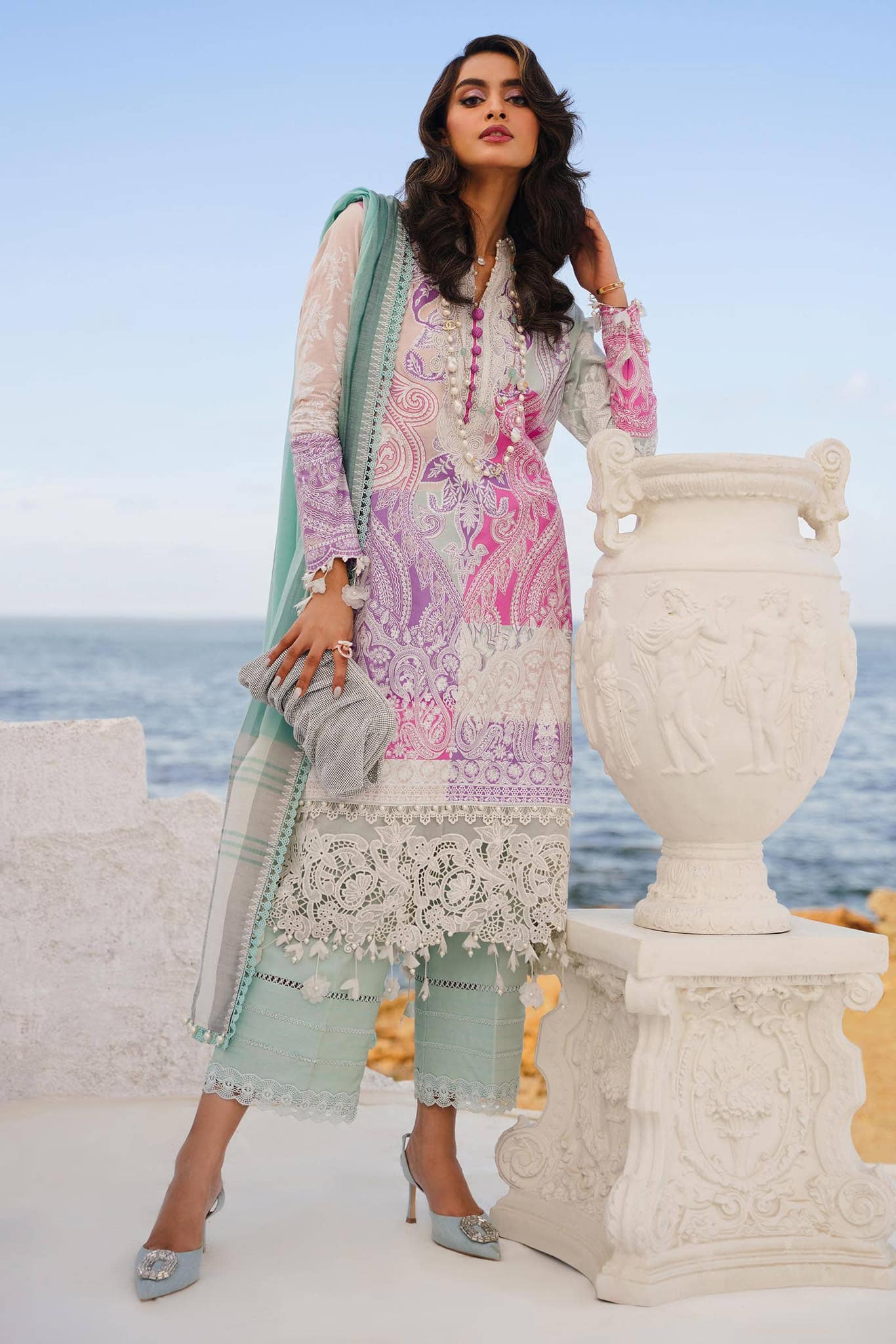 Sana Safinaz Multi Ferozi Luxury Lawn Dress