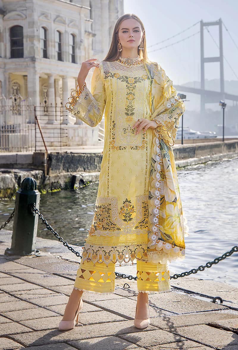 Adan Libas Yellow  Luxury Lawn Dress