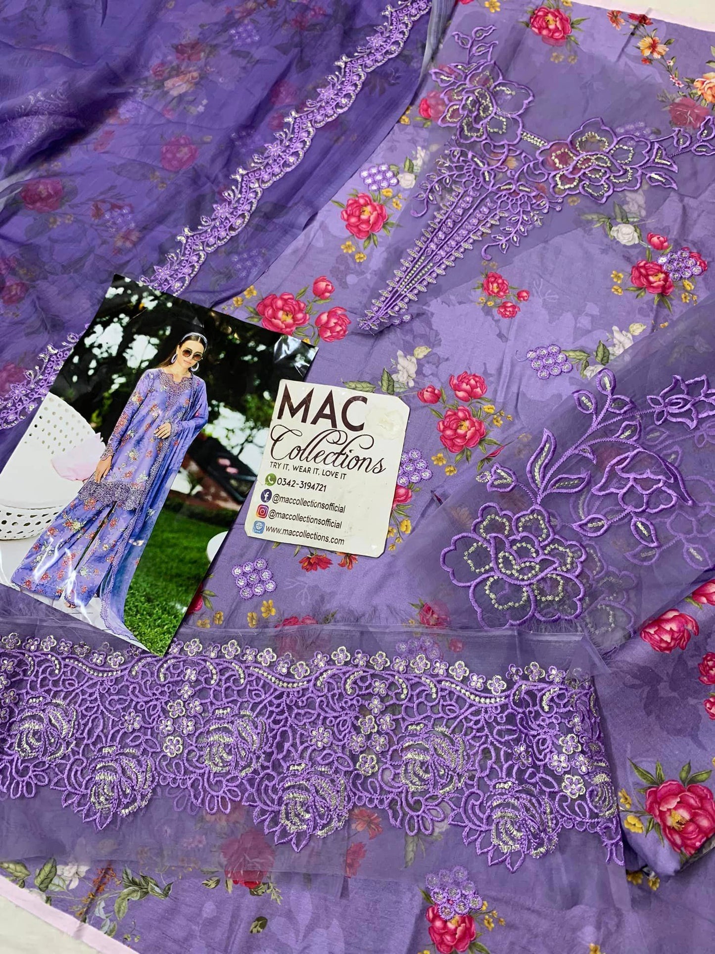 Noor by Sadia Asad Purple Luxury Lawn Dress