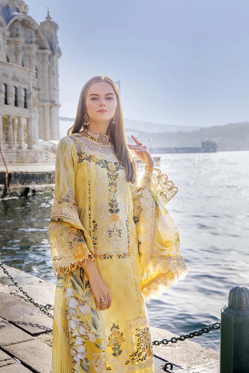 Adan Libas Yellow  Luxury Lawn Dress