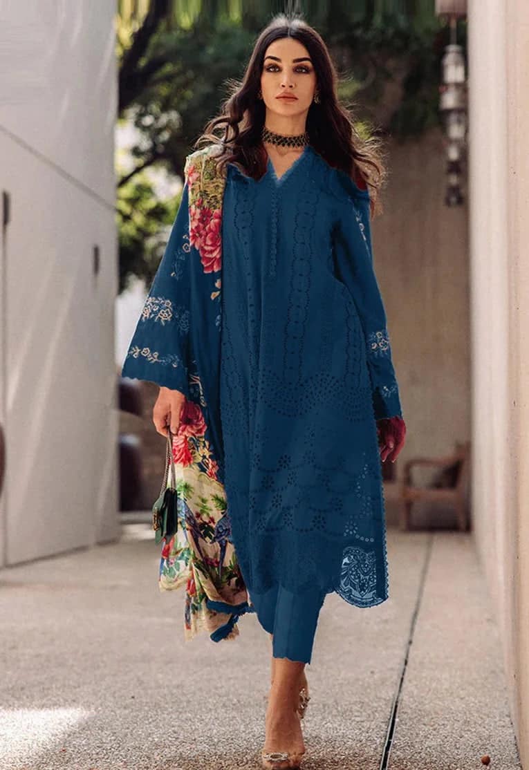 Saira Rizwan Blue  Luxury Lawn Dress