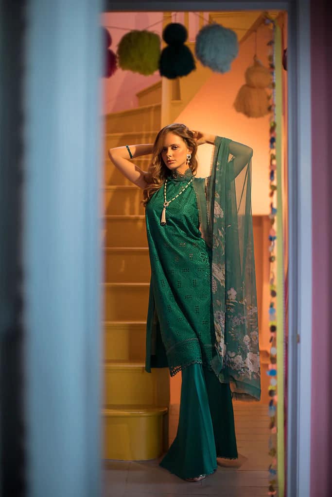 Sobia Nazir Green Luxury Lawn Dress