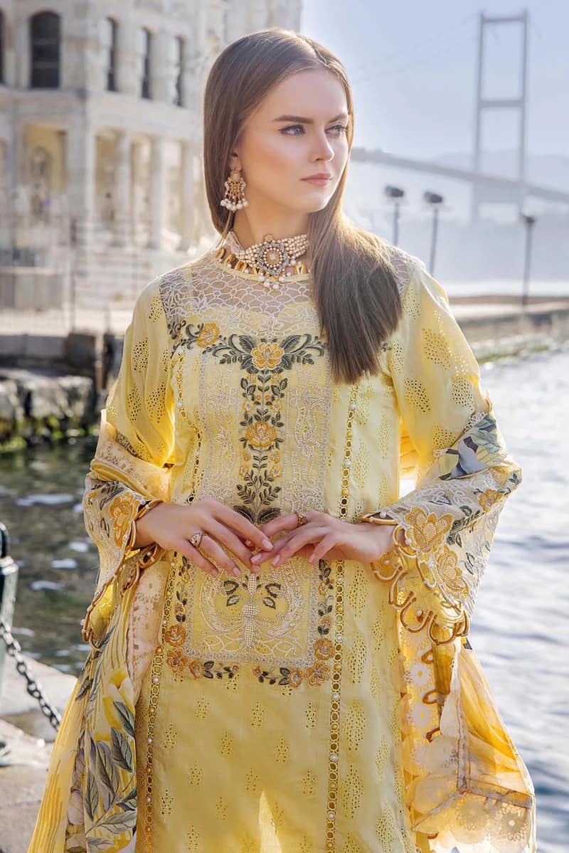 Adan Libas Yellow  Luxury Lawn Dress