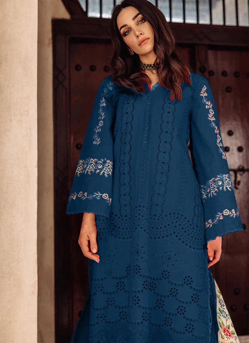 Saira Rizwan Blue  Luxury Lawn Dress