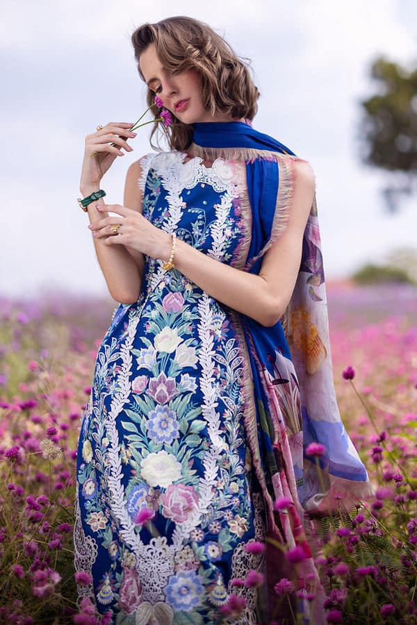 Mushq Blue Luxury Lawn Dress