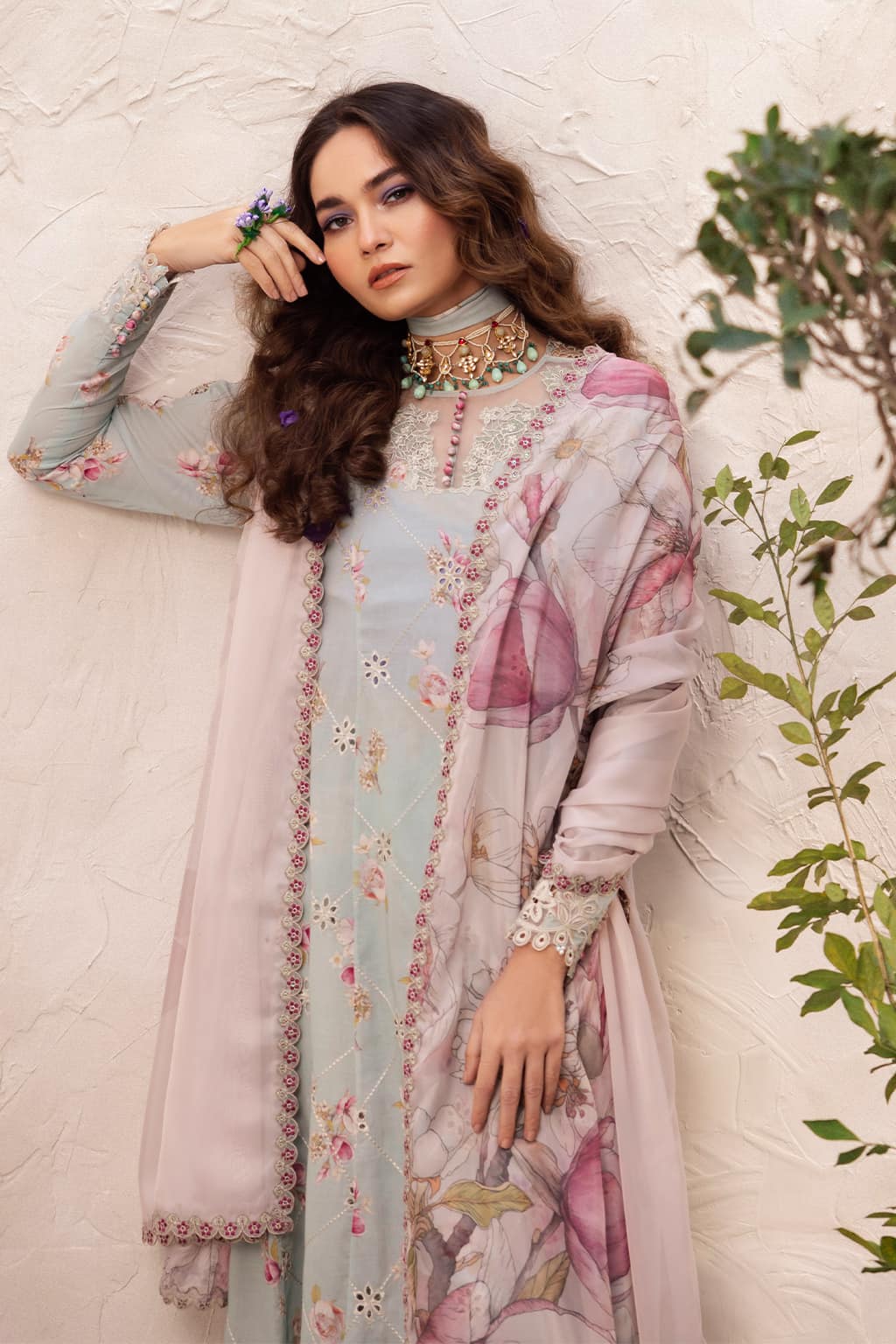 Iznik Pista n Pink  Luxury Lawn Dress