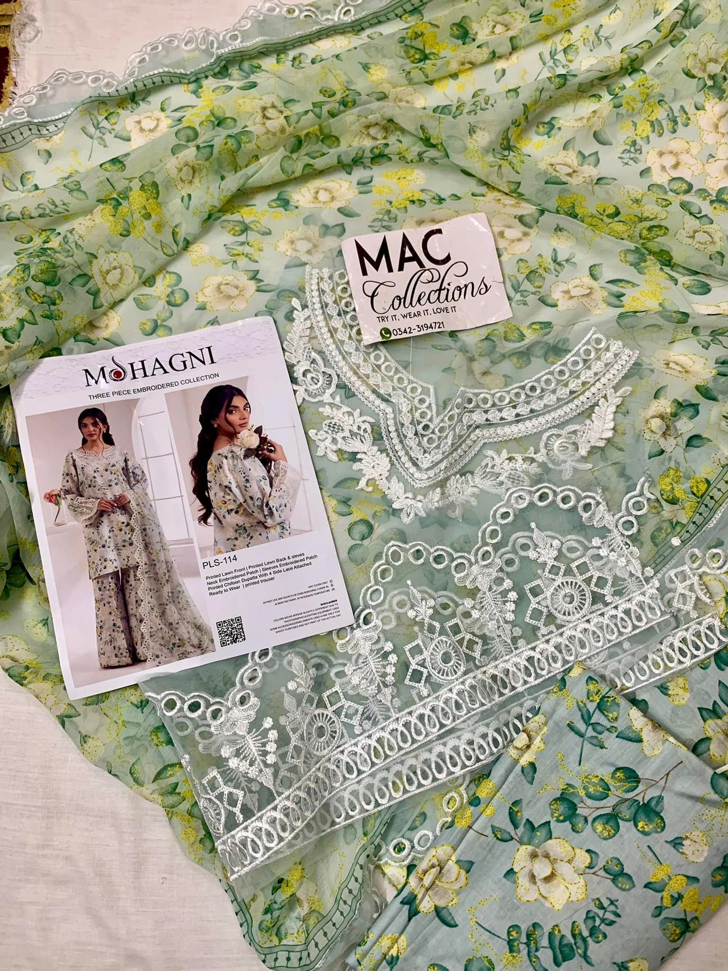 Mohangi Pista Luxury Lawn Dress