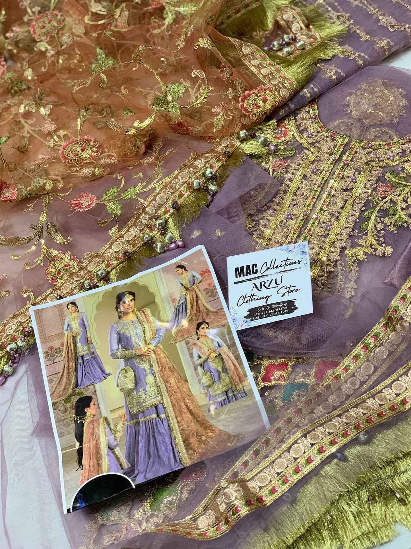 Maria B Purple Luxury Net Gharara