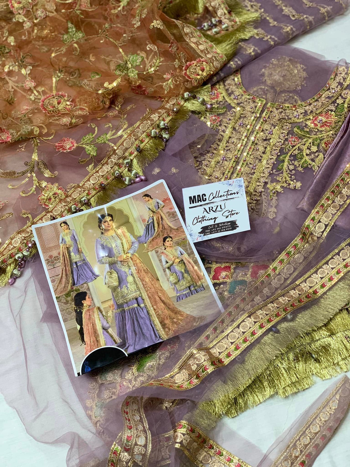 Maria B Purple Luxury Net Gharara