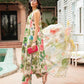 MP Embroidered White N Green Leaf Luxury Lawn Dress