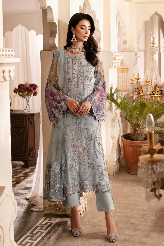 Ramsha Minahal Grey Luxury Organza Dress