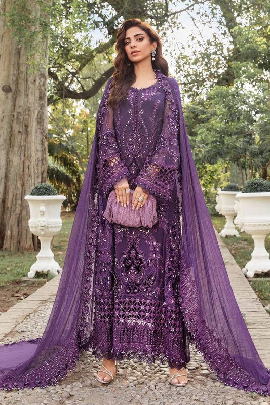 Maria B Purple Luxury Chiffon Dress