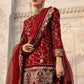 MB Embroidered Red Luxury Organza Gharara