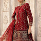 MB Embroidered Red Luxury Organza Gharara