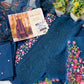 SN Embroidered Navy Blue Luxury Lawn Dress