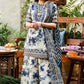 Sapphire Embroidered White & Blue Luxury Lawn Dress