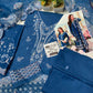QLR Embroidered Royal Blue Luxury Lawn Dress