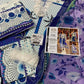 Msq Embroidered Blue & white Luxury Lawn Dress
