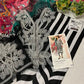 MP Embroidered Black & White Lining  Luxury Lawn Dress