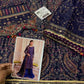 IZK Embroidered Navy Blue Luxury Organza Dress