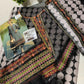 CHZ Embroidered Black & Grey Polka Luxury Lawn Dress