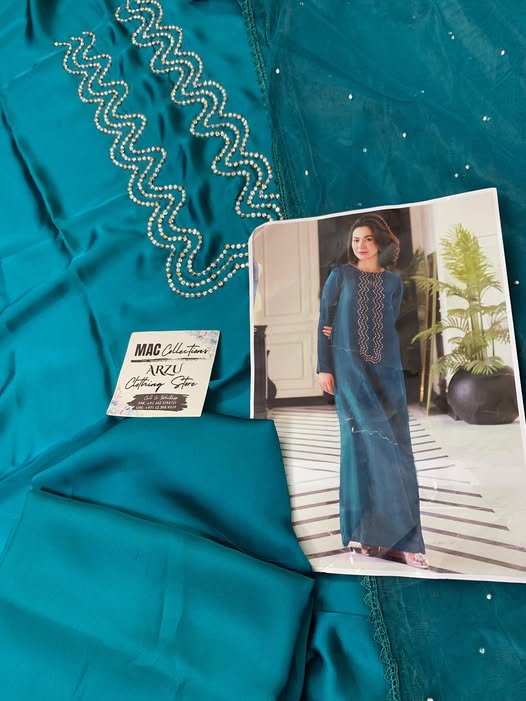 LSR Embroidered Zinc Luxury Silk Dress