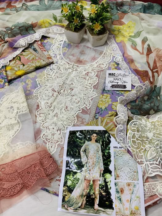 MB Embroidered Multi Luxury Lawn Dress