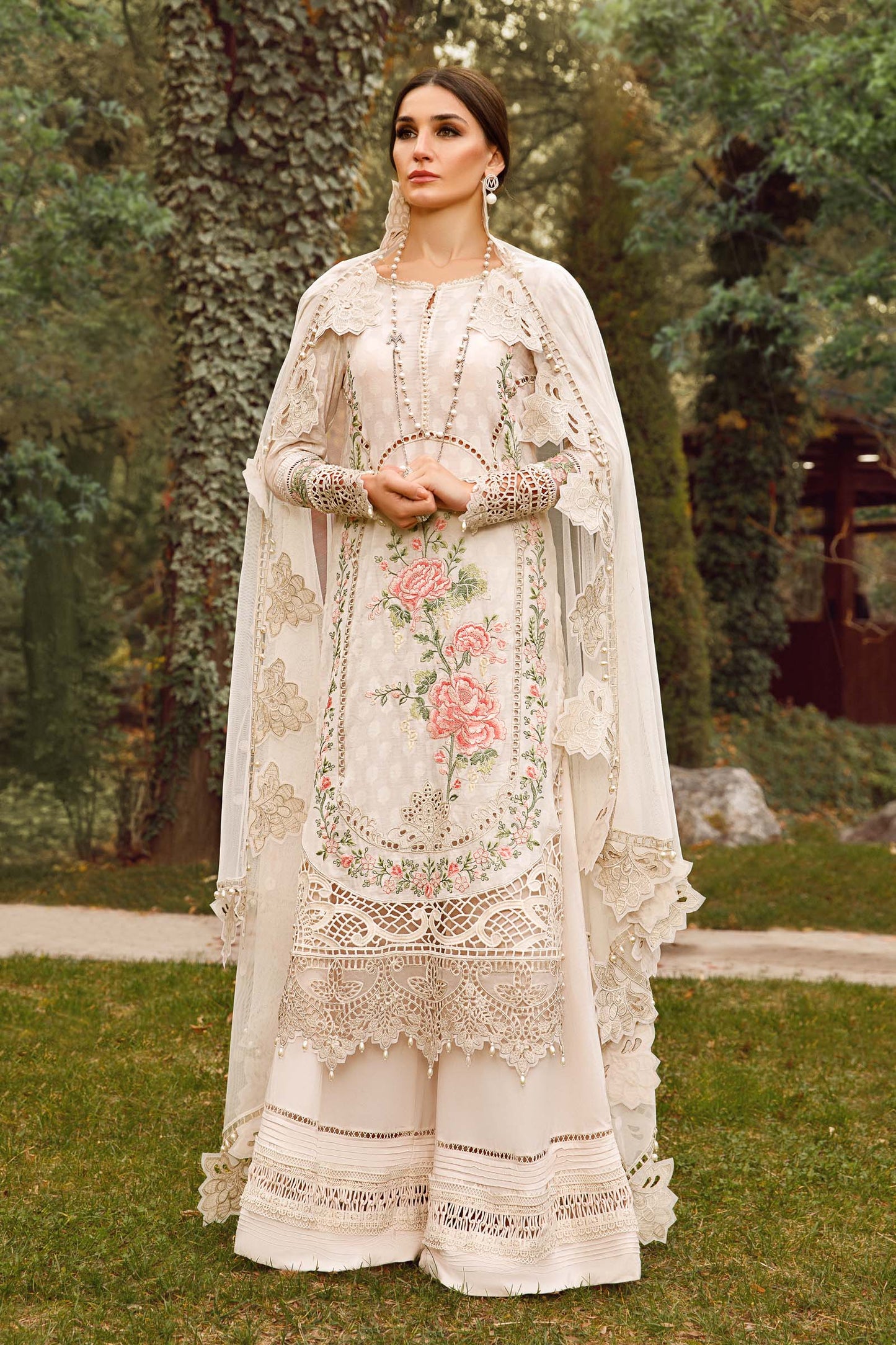 Maria B White Luxury Lawn Dress