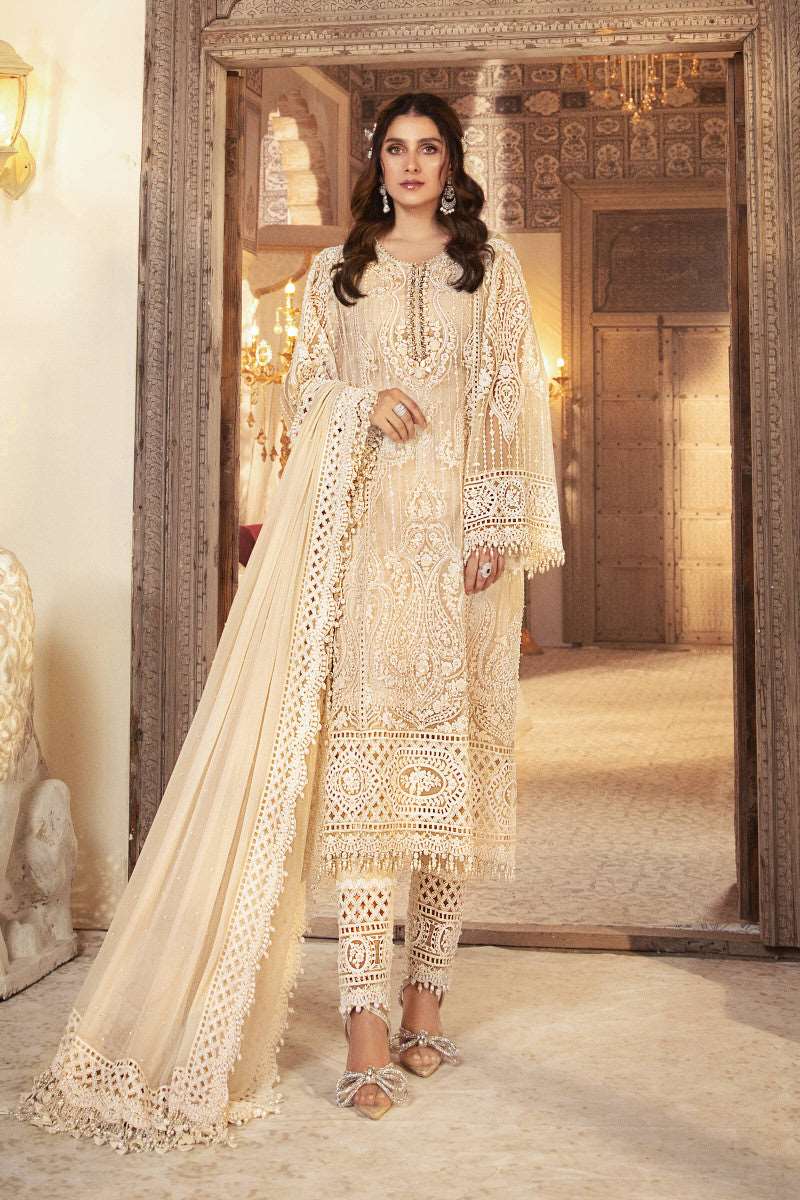 Maria B Offwhite Luxury Organza Collection Replica