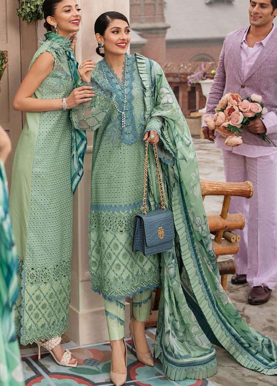 Mushq Green Luxury lawn Collection Replica