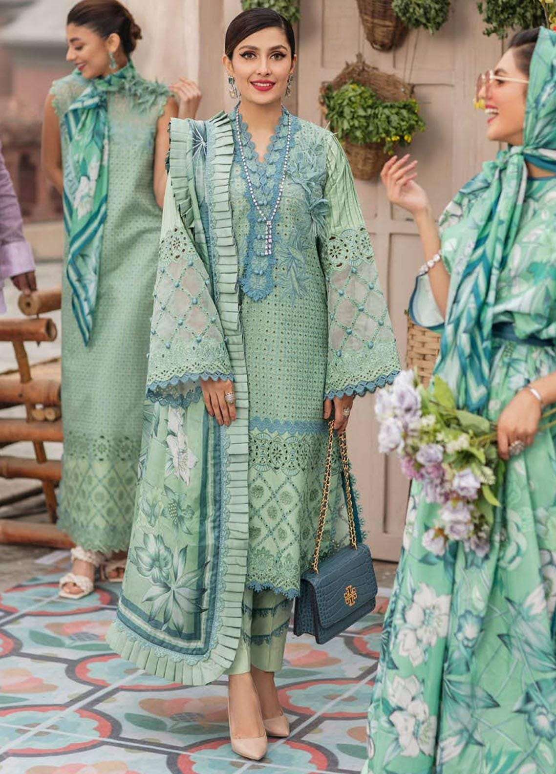 Mushq Green Luxury lawn Collection Replica