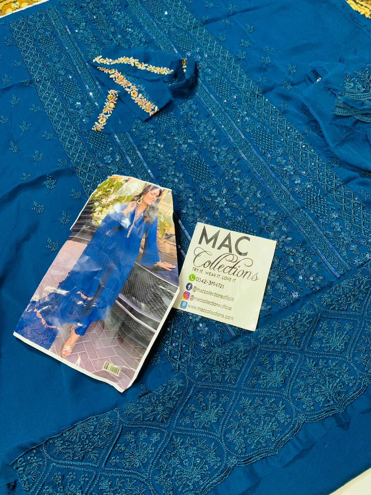 Azure Blue Luxury Chiffon Collection Replica