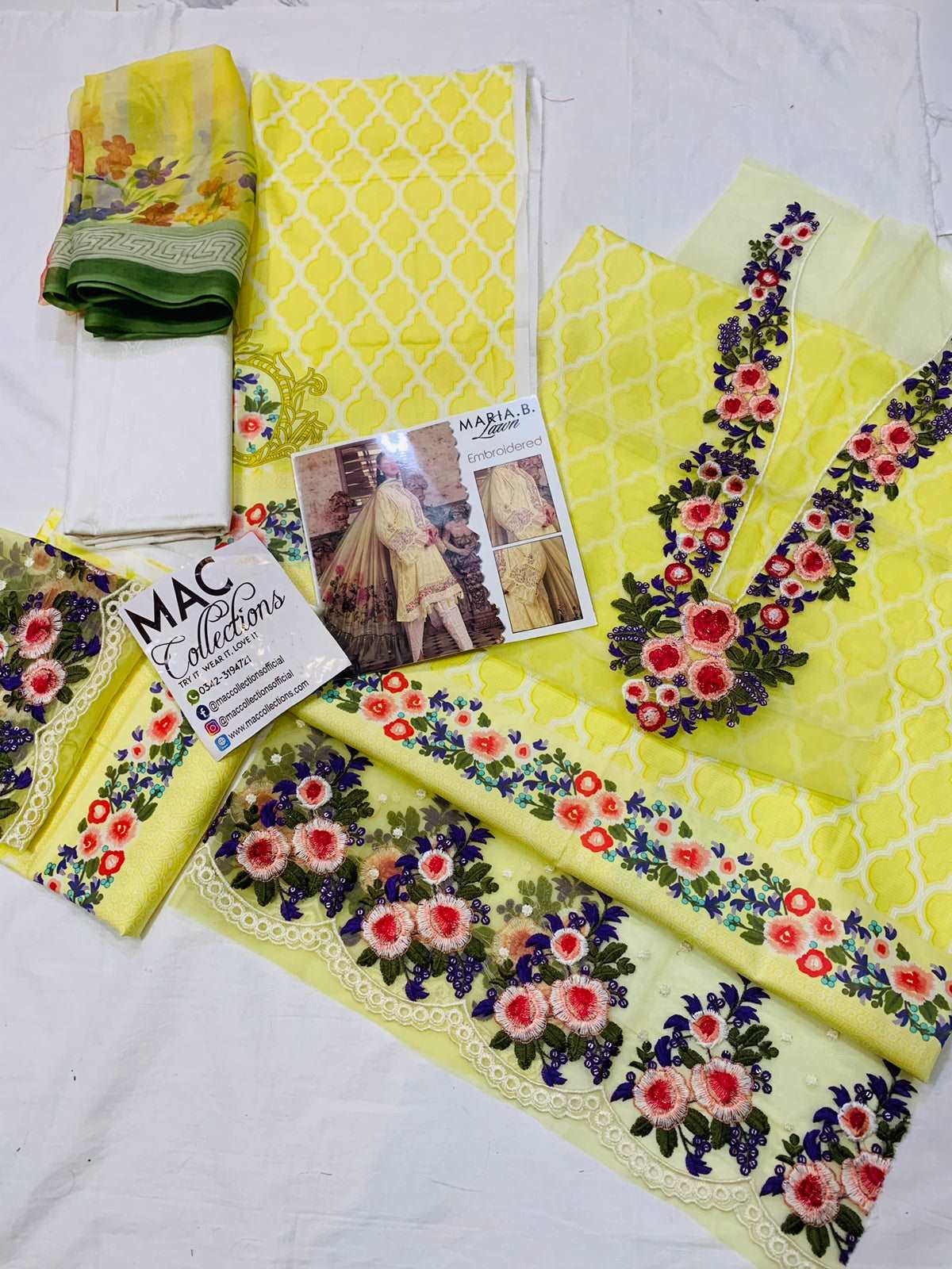 Maria B Yellow Luxury Lawn Collection Replica