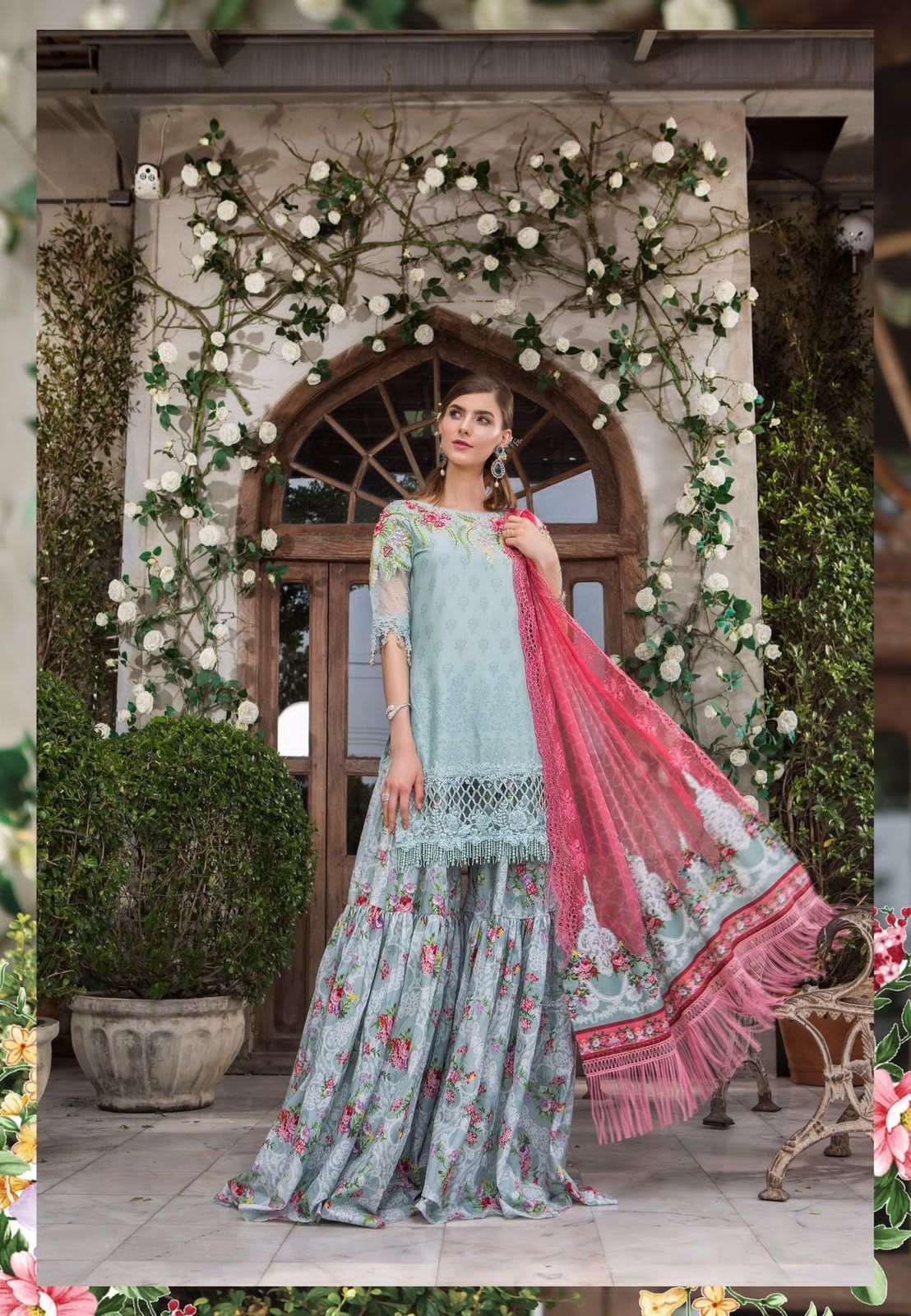 Maria B Sky Blue Luxury Lawn Collection Replica