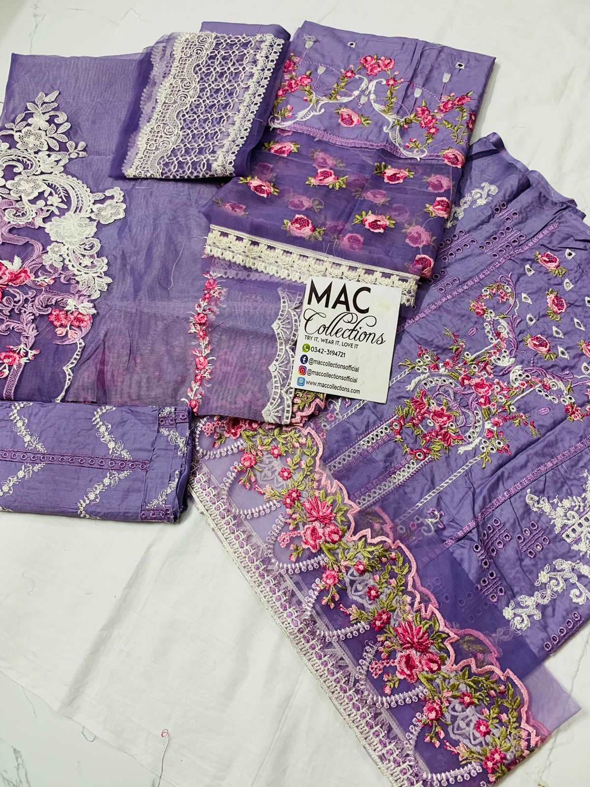 Elaf Purple Luxury Lawn Collection Replica