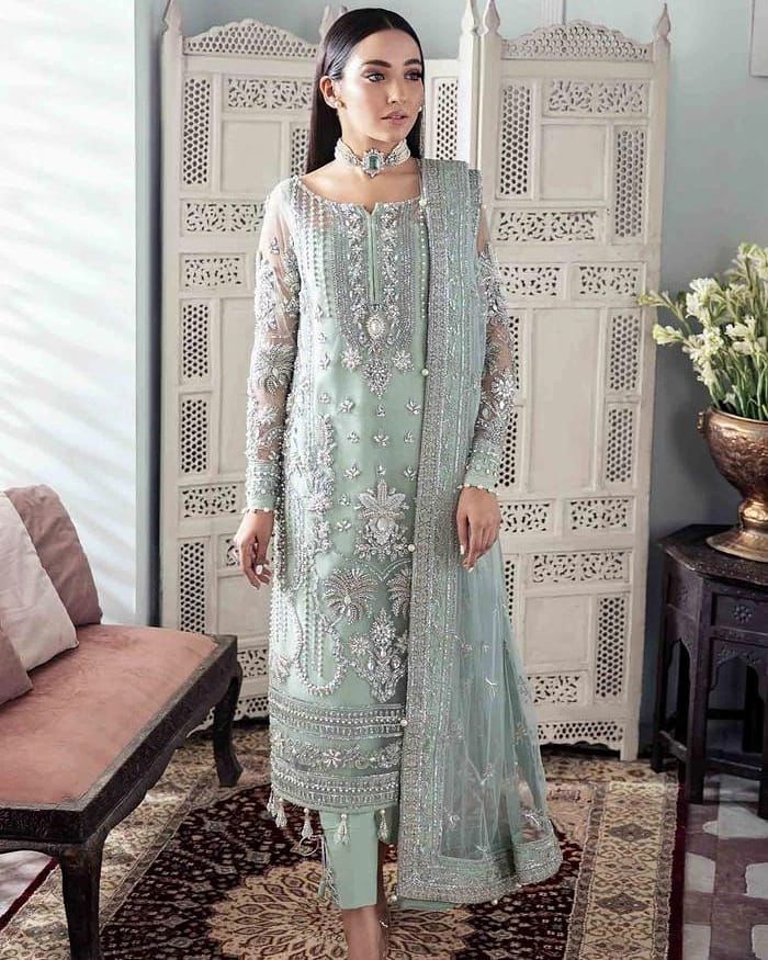 Gulaal Ferozi Luxury Net Dress