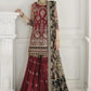 Embroidered Maroon Luxury Net Dress