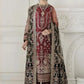 Embroidered Maroon Luxury Net Dress