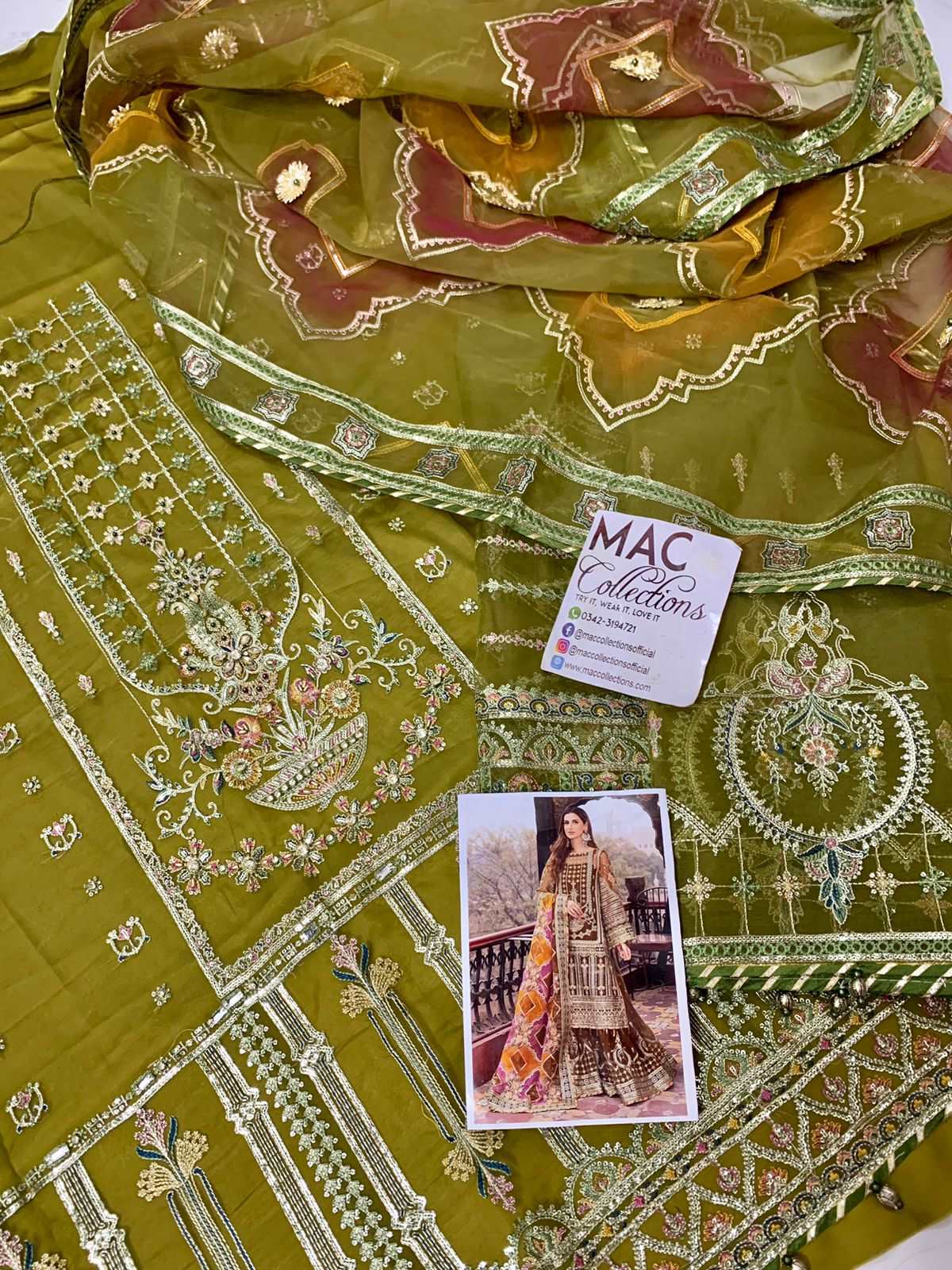 MNR mehndi Organza Collection Replica