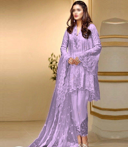 Anaya Purple Luxury Net Dress