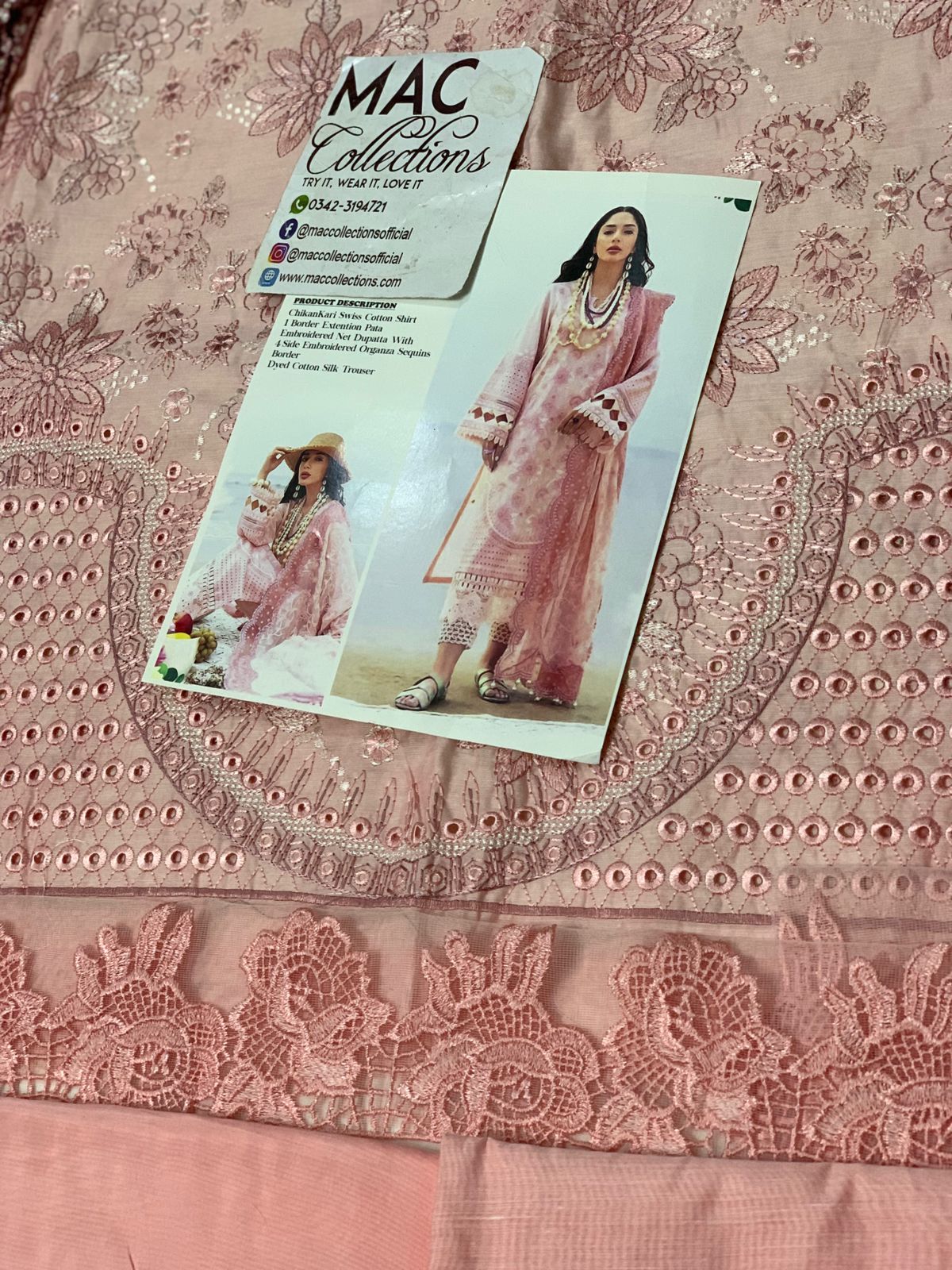 Nureh Pink Luxury swiss cotton Dress