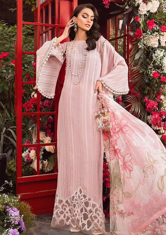 Maria B M Print Pink Lining Luxury Lawn Collection Replica