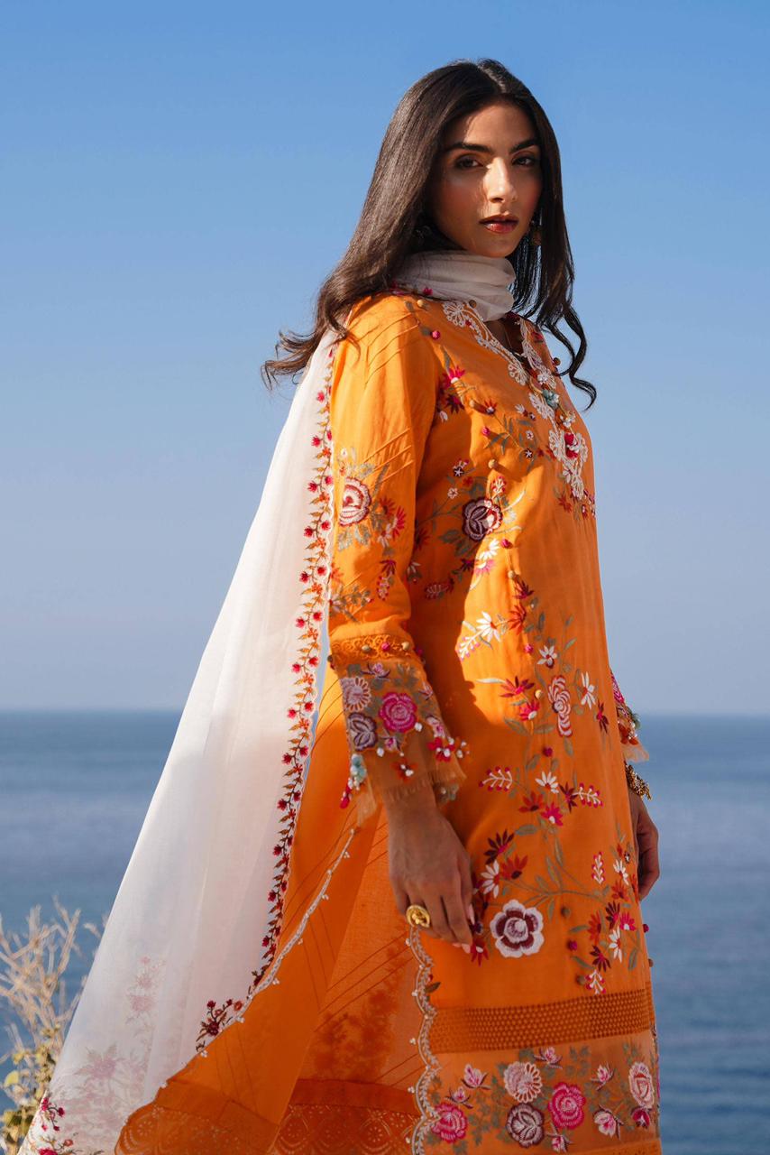 Sana Safinaz Orange Luxury Lawn Dress